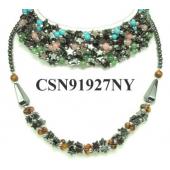 Semi precious Chip Beads Hematite Beads Stone Chain Choker Fashion Women Necklace